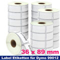 Label Etiketten für Dymo 99012 99014 11354 Labelwriter 400 450 Turbo 320 400 Duo
