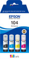 Original Epson 104 Multipack 4er-Pack BK/C/M/Y C13T00P640 Ecotank Nachfülltinte