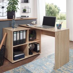 Schreibtisch Computer Eckschreibtisch Bürotisch Regal Winkel PC Tisch Sonoma