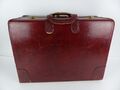 3 tlg. Vintage Lederkoffer Set Koffer Echtleder robust rot/braun Reisekoffer (W)