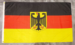 Fahne Flagge Deutschland mit Adler WM EM mit Ösen - 90 x 150 cm