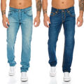 Designer Herren Jeans Hose dicke Nähte Clubwear Jeans Blau Vintage Style H-118