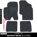 Für Toyota RAV4 2 3-tür 2000-2006 - Fußmatten Nadelfilz 4tlg Anthrazit, 1 clips