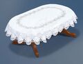 Ausgefallene ovale weiße Spitze Tischdecke NEU 130x180 cm (71""x51"") perfektes Geschenk