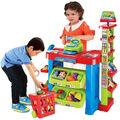 Malplay SUPERMARKET-Stand + Wagen | Zubehör Korb Spielkasse Scanner Kinderladen