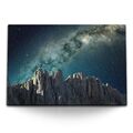 120x80cm Wandbild auf Leinwand Astrofotografie Milchstraße Dolomiten Felsen Gala