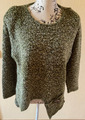Damen-Pullover Langarm, Grün, nicht gerade geschnitten, getragen