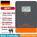 Solarladeregler 100% MPPT 20A 30A 40A Solar Controller 12V/24V Auto PV 100VDC DE