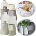 Design Nordic Blumen-Vase Oslo 2´er Set Creme Matt Keramik Tischvase Pampasgras