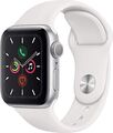 Apple Watch Series 5 40 mm Aluminiumgehäuse silber am Sportarmband weiß [Wi-Fi]