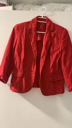 Damen Anzug rot auf 100%Lino aus Italien 38  M