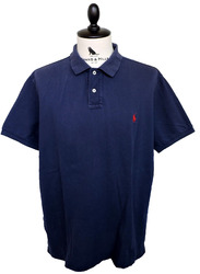  Polo by Ralph Lauren maßgeschneiderte Passform Herren marineblau kurzärmeliges Poloshirt Größe 2XL