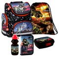 Dinosaurier Dino T-Rex SCHULRANZEN Ranzen Tornister 5 tlg Set Tasche Federmappe