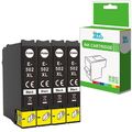 4 schwarze Tintenpatrone für Epson XP-5100 XP-5105 XP-5115 XP-5150 WF-2860DWF