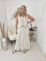 GESTREIFTER LEINENROCK VINNIE 34-42 Made in Italy Damenrock LINEN SKIRT BEIGE 