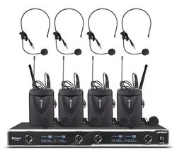 D Debra D-440 UHF 4-Kanal kabelloses Lavalier-Headset Mikrofonsystem