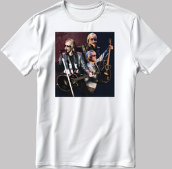 Bon Jovi 2024 Tour kurzärmlig weiß-schwarz Herren/Damen T-Shirt T55