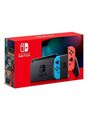 Nintendo Switch Konsole (Erweiterter Akku) mit neonblau und rot Joy-Con