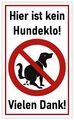 ☆ Schild - Hier ist kein Hundeklo 200x120 / 250x150 Kunststoff (Hinweisschild) 