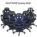 Massage Bürostuhl Gaming Stuhl Chefsessel Racing Drehstuhl mit Fußstütze 150Kg