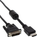 InLine® HDMI™-DVI Adapterkabel, 19pol Stecker auf 18+1 Stecker, mit Ferrit, 1m