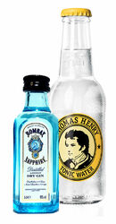 Gin Tonic Probierset - Bombay Sapphire London Dry Gin 50ml (40% Vol) + Thomas H