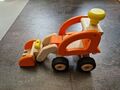 Radlader | goki 55962 | Holz - Gummibereifung | Spielzeug - Baustelle | Kinder