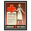 Propaganda Wohltätigkeitsorganisation Rotes Kreuz Sieg Krieg Zweiter Weltkrieg Kanada Krankenschwester 12X16 gerahmter Druck