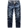 Herren Jeans Regular Straight Fit Denim Hose Destroyed R07984