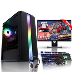 Schneller Gaming PC Computer Bundle Intel Quad Core i5 8GB 1TB GT730 Window10+19" LED