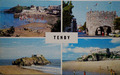 Postkarte Tenby Der Hafen St. Catherine Island Die fünf Bögen Strand Wales gefärbt