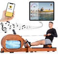 Wasser Rudergerät Echtholz Ruderzugmaschine Rudermaschine Indoor Cardio Fitness