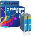 2 Patronen Cyan PlatinumSerie für Canon Pixma CLI-521 MP 640 R MP 980 MP 990 MX 