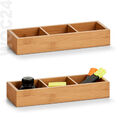 Aufbewahrung Box Ordnungsbox Organizer Bambus Holz Kosmetik Schmuck