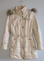 Damen Jacke Parka Mantel Kapuze Pelzbesatz Waschbär Pelz Concept K Beige Gr. 38 