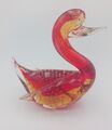 Absolut schöne Vintage Murano kontrollierte Blase rot & bernsteinfarbene Ente