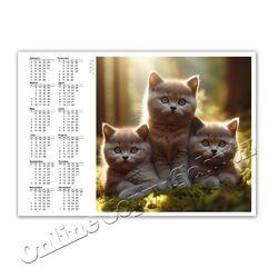 Katzenkalender + + Taschenkalender 2024  |  Cat Calendar 2024 [K12]