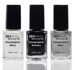 Stamping Lack Set Stempellack Nail Art Nagellack Schwarz Stampinglack 3x12ml