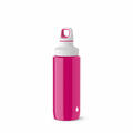 Emsa Trinkflasche Flasche DRINK2GO Light Steel Edelstahl Pink Drop White 600 ml