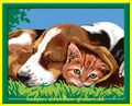 Malen nach Zahlen Ravensburger Hund und Katze 30 cm x 24 cm OVP Komplettset