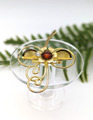 Brosche Blume  Vintage Glasstein