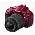 Nikon D D5300 24.2MP Digitalkamera - Rot (Kit mit AF-S VR DX 18-55mm Objektiv)