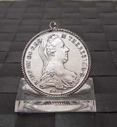 Münze als Anhänger, 1 Taler, 1780, Österreich, "MARIA THERESIA TALER"