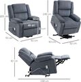Homcom  Sessel mit Aufstehhilfe elektrisch mit 3 Motoren - Relaxsessel - Grau