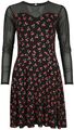 Rock Rebel by EMP Damen schwarzes kurzes Kleid mit Kirschen-Print und