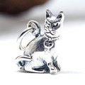 Katzencharm Pentagramm 925 Sterlingsilber Hexen Katze Charm vertraut Wicca heidnisch