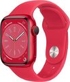 Apple Watch Series 8 41 mm Aluminiumgehäuse rot am Sportarmband rot [Wi-Fi + Cel