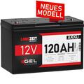 Gel Akku 12V 120Ah Blei Batterie Wohnmobil Solar Boot Versorgungsbatterie 100Ah