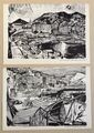 John Minton, Ajaccio, 2 Illustrationen aus 'Time Was Away', 1948