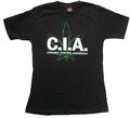 Herren Fun T Shirt C.I.A. Hanf schwarz mit Motiv Slim Fit S M L XL Cannabis